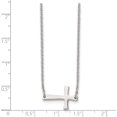 thumbnail image 5 of Chisel Stainless Steel Polished Sideways Cross on a Cable Chain Necklace - 16", 5 of 8