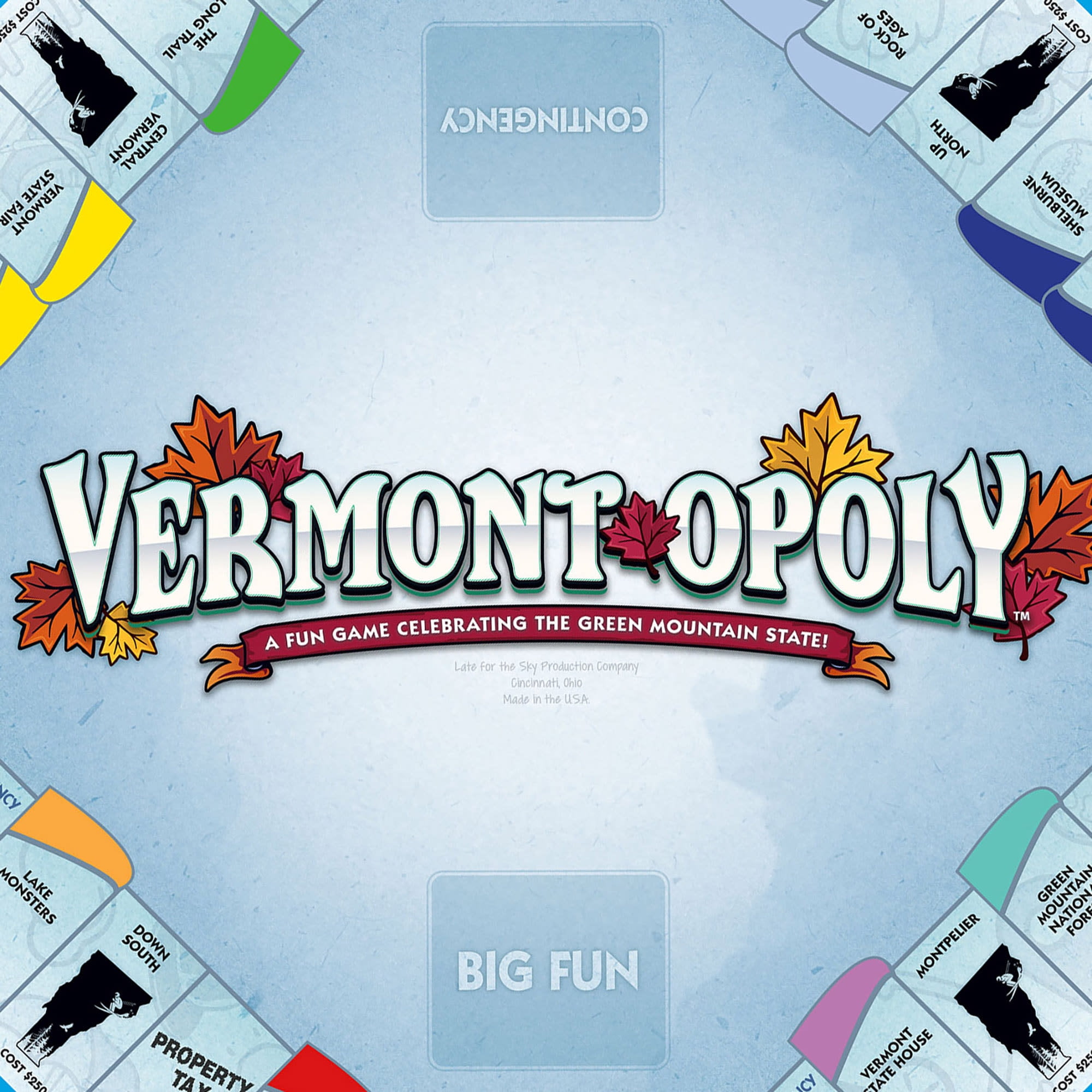 Late For The Sky: Vermont-Opoly - State Themed Family Board Game, Opoly-Style Game Night, Traditional Play Or 1 Hr Version, Ages 8+, 2-6 Players