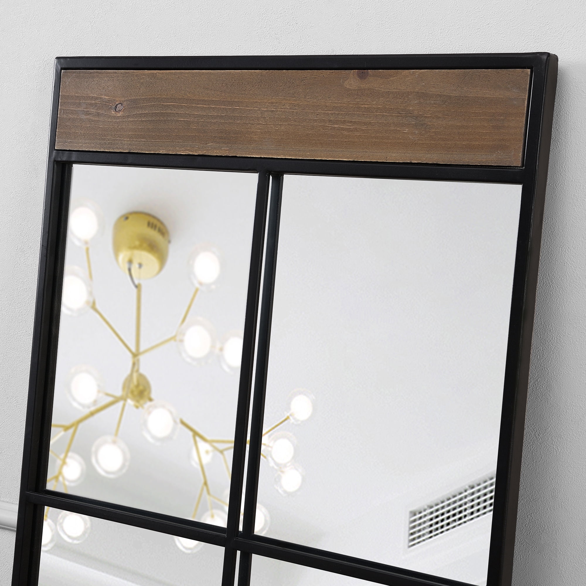 FirsTime & Co. Black and Brown Joella Standing Mirror, Industrial, Rectangular, 20 x 1 x 60 in