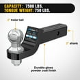 thumbnail image 4 of WWS-Trailer Hitch Ball Mount with 2-Inch Trailer Ball & 5/8" Hitch Pin Clip Fits 2-Inch Receiver 7500 lbs 2" Drop,2 Years Warranty, 4 of 4
