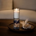 thumbnail image 5 of Litchi Fragrance Ocean Themed Pillar Scented Candle, Clear Glass Cylinder Candle with Seashell Pebble Ornament, Ideal for Birthday, Christmas, Housewarming and Holiday Gift for Candle Lovers, 5 of 5