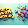 thumbnail image 4 of Colorful 3D Lettered Sorry Youre Leaving Good Luck Banner Party Decoration Backdrop Background for Farewell Parties Office Send offs Coworker Departures Team Goodbyes, 4 of 4