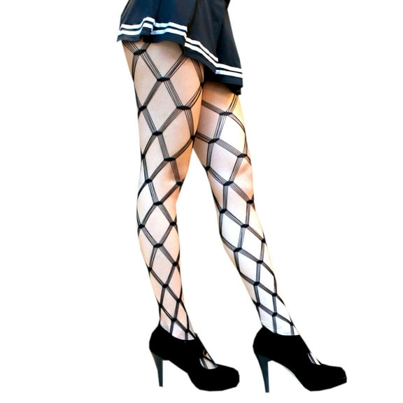 Fishnet Patterned Tights, Black Pantyhose Plus Size, Goth Leggings, Distressed Mesh Grunge Stockings