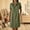 *Army Green, variant on Women's Collared Half Button Short Sleeve Knee Length Dress with Pockets,Casual Summer Dress Navy,Women's Plus M