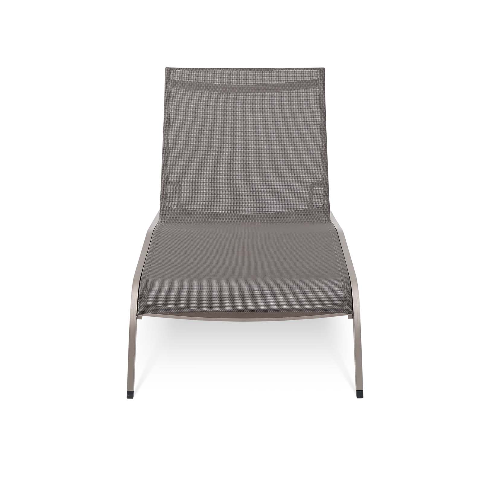 Contemporary Modern Urban Designer Outdoor Patio Balcony Garden Furniture Lounge Lounge Chair, Aluminum, Grey Gray - image 2 of 7