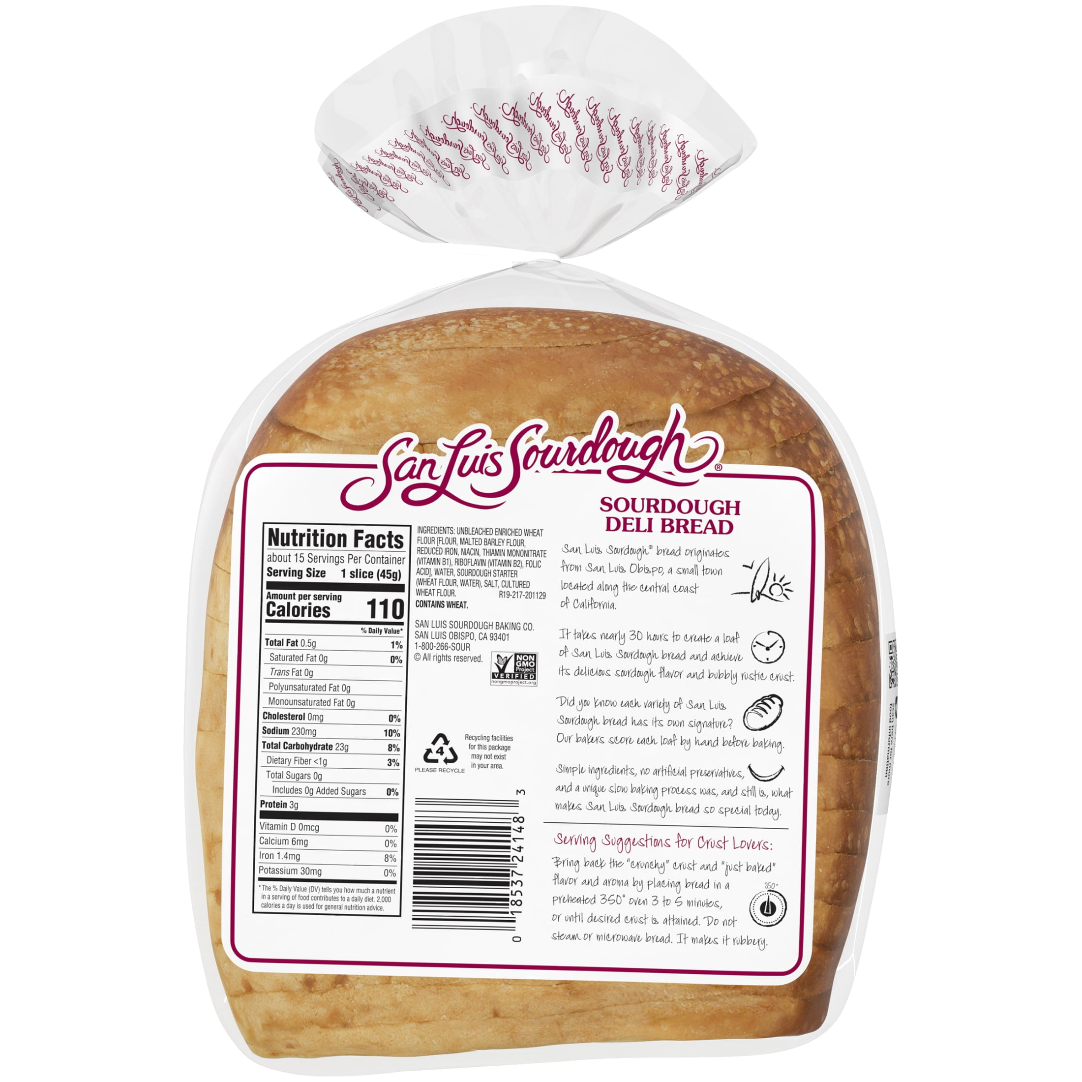 San Luis Sourdough Plain Sourdough Deli Bread, 24 oz