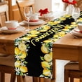 thumbnail image 5 of Table Runner - 90 Inch Long, Yellow Lemons Kitchen Dining Table Runner Dresser Scarves, Summer Fruits Leaves Botanical Black Farmhouse Decor for Coffee Tables Wedding Party Banquet, 5 of 8