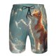 thumbnail image 3 of Balery Starry Sky Cloud Fox Traje de Baño Estilo Hawaiano para Hombre, Shorts de Secado Rápido con Bolsillos-X-Large, 3 of 6