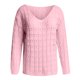 thumbnail image 3 of Mujer Tops Clásico Cuello en V Manga Larga Color Sólido Diamante Hueco Suéter Blusa Pompotops gfhjh11306, 3 of 5