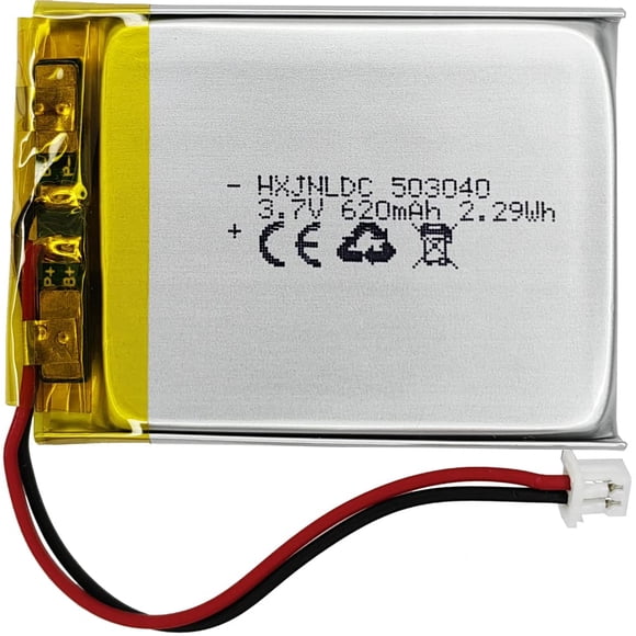 DC 3.7V 620mAh 503040 Rechargeable Lithium Polymer Battery for Cozmo Vector Robot SkyBell HD WiFi Video Doorbell Flysight FPV Watch Wireless Speaker Battery Replacement
