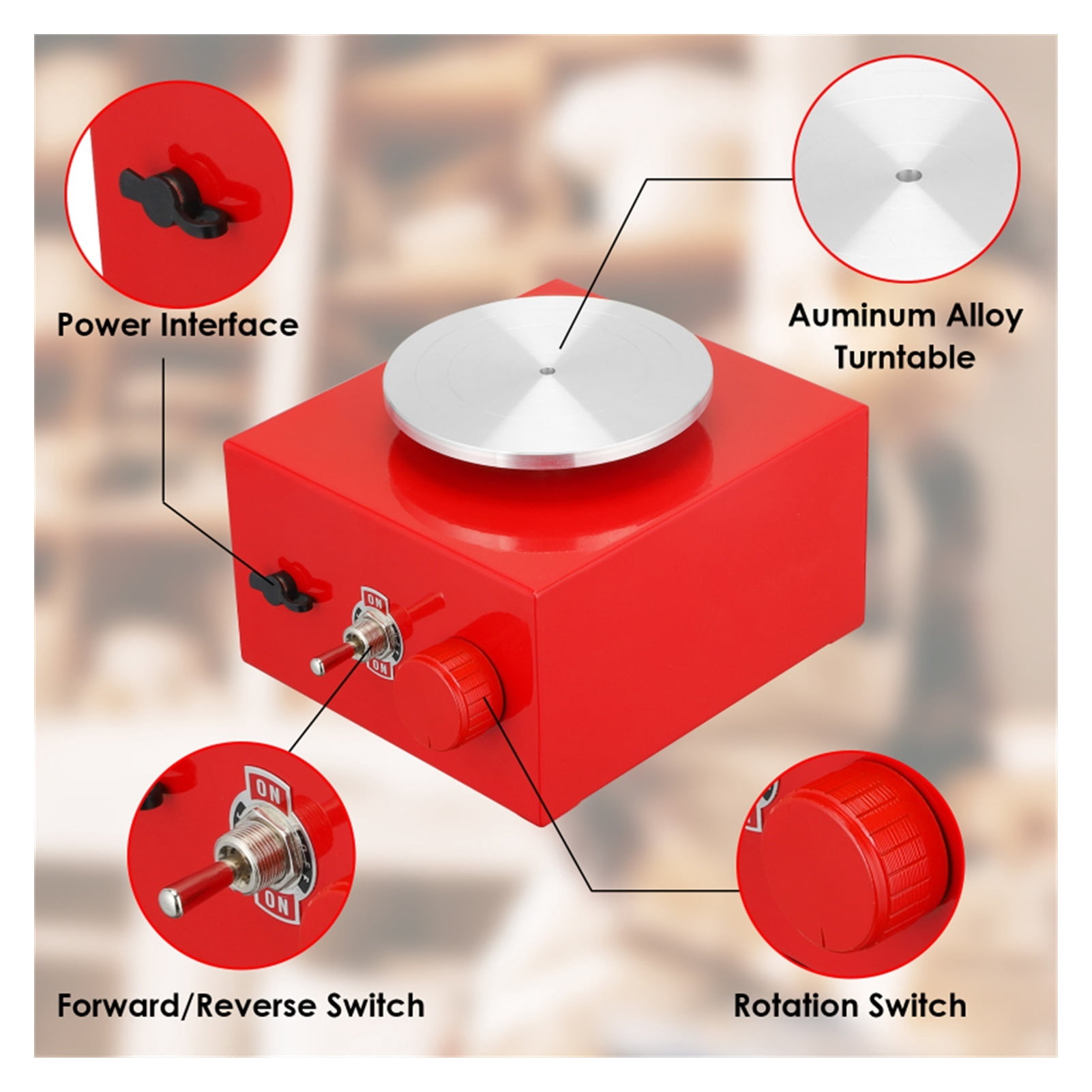 Mini turntable ceramic wheel, ceramic electric ceramic wheel tool with ceramic work in diy clay ,Wide Ranging Usage