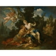 thumbnail image 2 of Michele Rocca 14x12 Gold Ornate Wood Frame and Double Matted Museum Art Print Titled - Rinaldo and Armida (1720-1750), 2 of 4