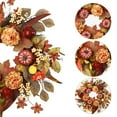 thumbnail image 3 of Fall Decor - Fall Wreaths for Front Door, Fall Door Wreath with Orange Pumpkins Flowers Leaves, 18 Inch Autumn Wreath for Home Halloween Thanksgiving, 3 of 5
