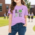 thumbnail image 5 of Girls St. Patrick's Day T-Shirt Purple Love Shamrock Graphic Tee 100% Cotton Kids & Kids Short Sleeve Shirt Sizes 3-10,Size 3 T, 5 of 9