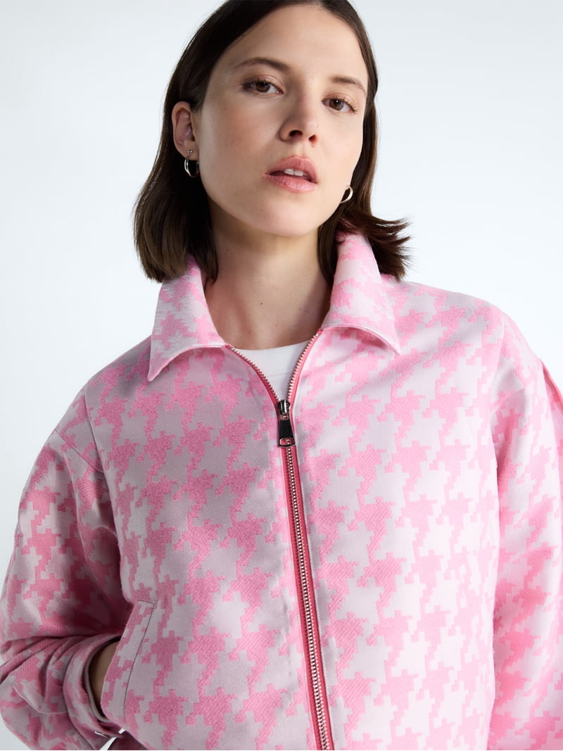 Free Assembly Women's and Women's Plus Houndstooth Peplum Jacket