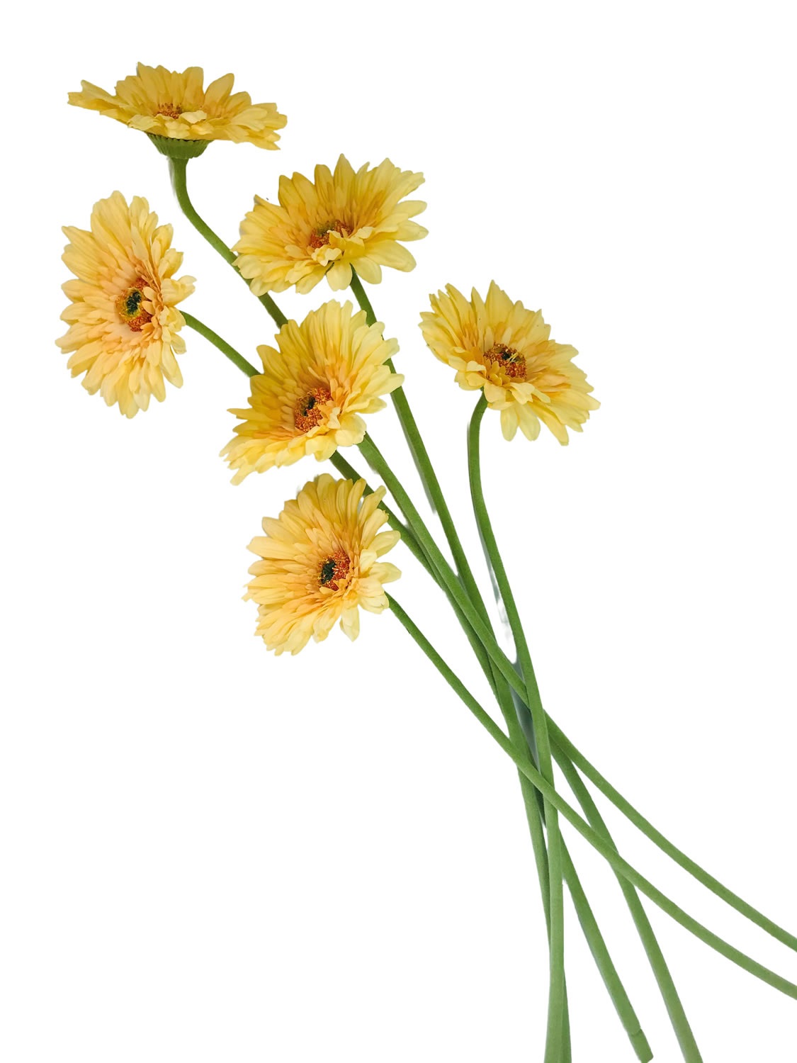 Allstate Gerbera Daisy Artificial Flower Real Touch Yellow Set of 6