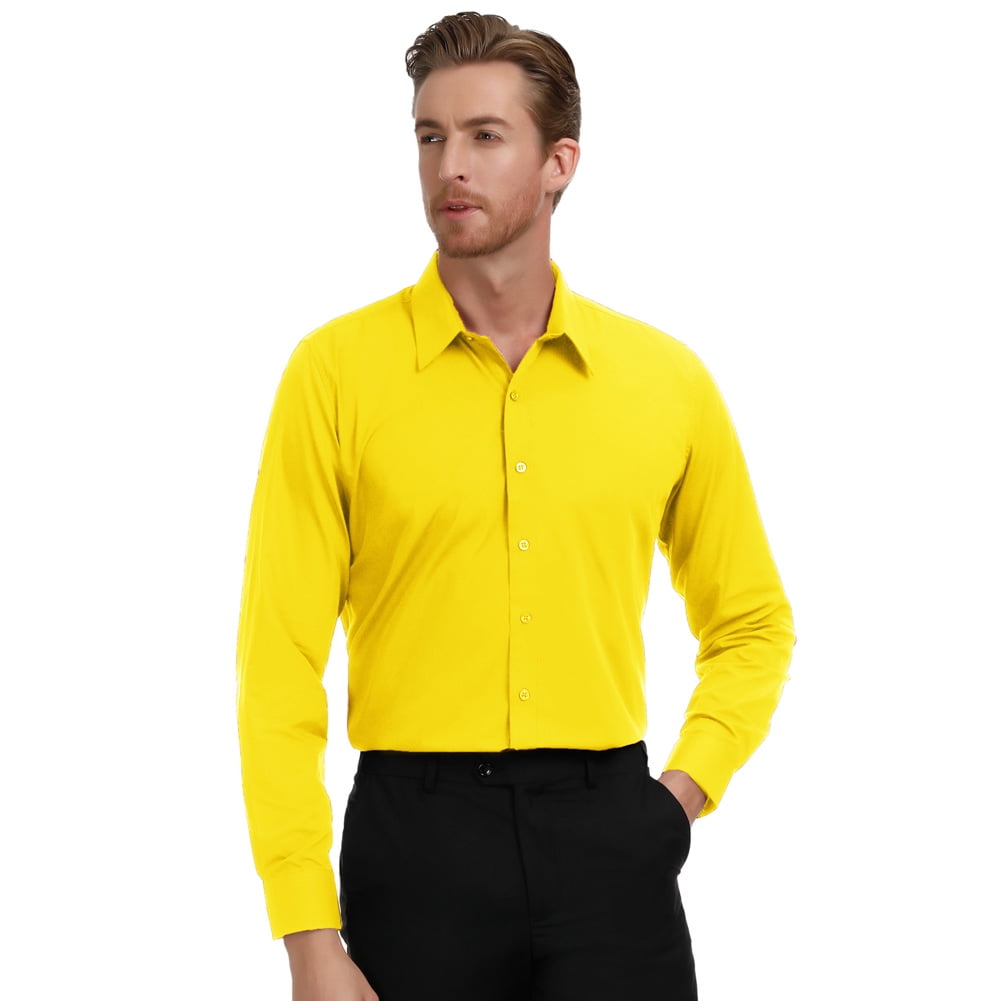 Paul Jones Men's Long Sleeve Business Casual Dress Shirts Performance