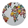 thumbnail image 4 of HAOXIT Floral World Map Round Fitted Tablecloth, Bunch of Flower Petals Essence Fragrance Garden Growth Theme Atlas Image, for Kitchen Dining, Party, Holiday, Buffet, Fits Round Table, Red White 54-58, 4 of 8