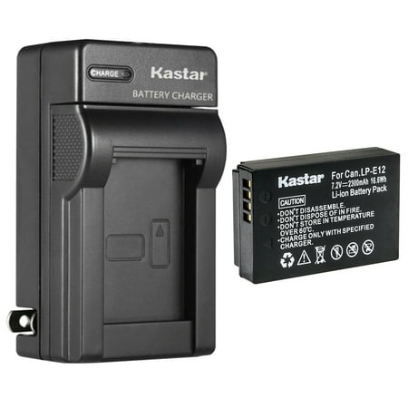 Kastar 1-Pack Battery and AC Wall Charger Replacement for Canon LP-E12 LPE12 Battery Canon LC-E12 LC-E12E Charger Canon EOS 100D EOS M EOS M2 EOS M10 EOS M100 EOS M200 PowerShot SX70 HS Camera