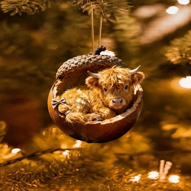 Adornos navideños Chopper de 8 cm con diseño de animales del bosque, para árbol de Navidad, regalo navideño, decoración colgante, decoración de jardín, decoración navideña y de Halloween.