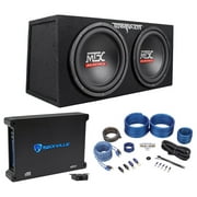 MTX Terminator TNE212D 1200 Watt Dual 12 Subwoofers+Sealed Sub Box+Amp+Wire Kit