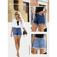 thumbnail image 6 of DOKOTOO Women's Jean Shorts High Waisted Stretchy Denim Shorts Summer Casual Rolled Hem Distressed Shorts Lightweight Zimbaplatinum Denim Shorts, 6 of 11