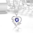 thumbnail image 4 of Juwaliy Collar de Corazón de Amor Azul Mariposa Collar de Piedra de Nacimiento de Diciembre Dije de Plata Esterlina 925 Joyería Mujer Madre Esposa Regalo de Navidad Cumpleaños, 4 of 9