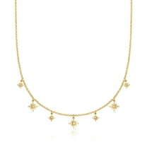 Ross-Simons Italian 18kt Gold Over Sterling Star Station Necklace, Women's, Adult