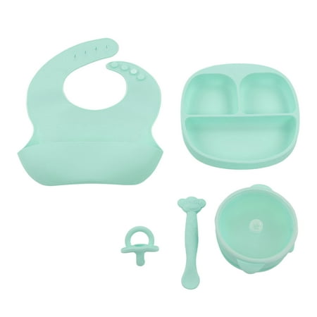 

Eating Supplies Anti Fall Set Portable Powerful Suction Soft Strong Flexible For Child For Infant Green