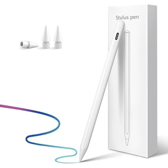Stylus Pen for iPad with 13 mins Fast Charge,Tilt Sensor Palm Rejection Pencil Compatible w/iPad Pro 11/13 M4/M5 2024, Air 11/13 M2 2024,iPad Pro 11/12.9,iPad 10/9/8/7/6, Air 5/4/3,iPad mini 7/6/5
