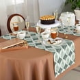 thumbnail image 6 of Table Runner 36 Inches Long for Kitchen Dining, Teal Grey Dresser Scarf Farmhouse, Dining Table Decorations for Wedding/Parties, Modern Abstract Geometric Contemporary 13 x 36 In, 6 of 9