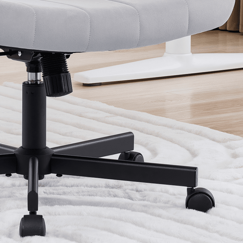 TMV Criss Cross Chair: Modern Armless Office Chair, Desk Chair, Vanity Chair, Computer Chair for Home and Office,Grey