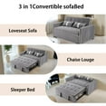 thumbnail image 5 of Pull Out Couch Bed, Adjustable Backrest Sofa with Side Pocket and Phone Holder, Velvet, 5 of 7