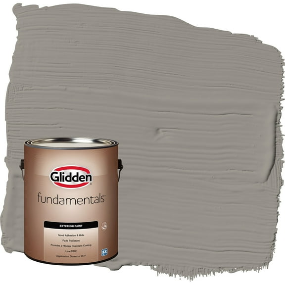 Glidden Fundamentals Lazy Afternoon / Gray Satin Exterior Paint, 1 Gallon