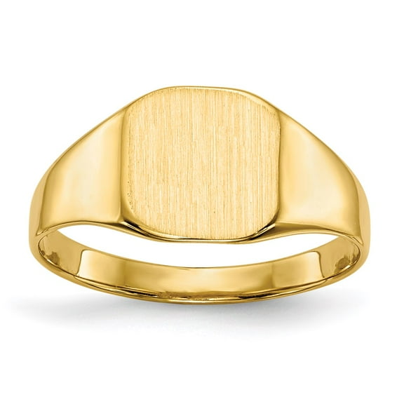 Men's 14k Yellow Gold Signet Ring Solid Back Fine Jewelry For Men Gifts For Him, Size 6