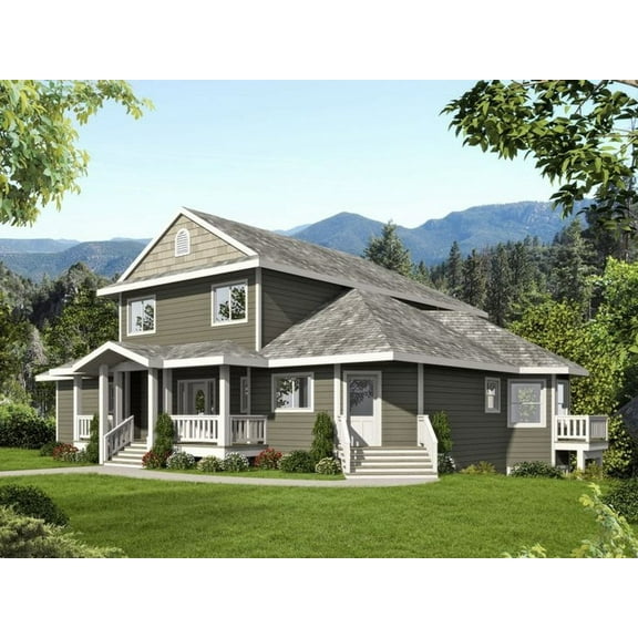 001-2195: Northwest Mountain 5 Bed, 4 Bath Luxury Home Plan, 4684 Sq Ft: Full Blueprints with License to Build by Home Plan Marketplace - Lesuto