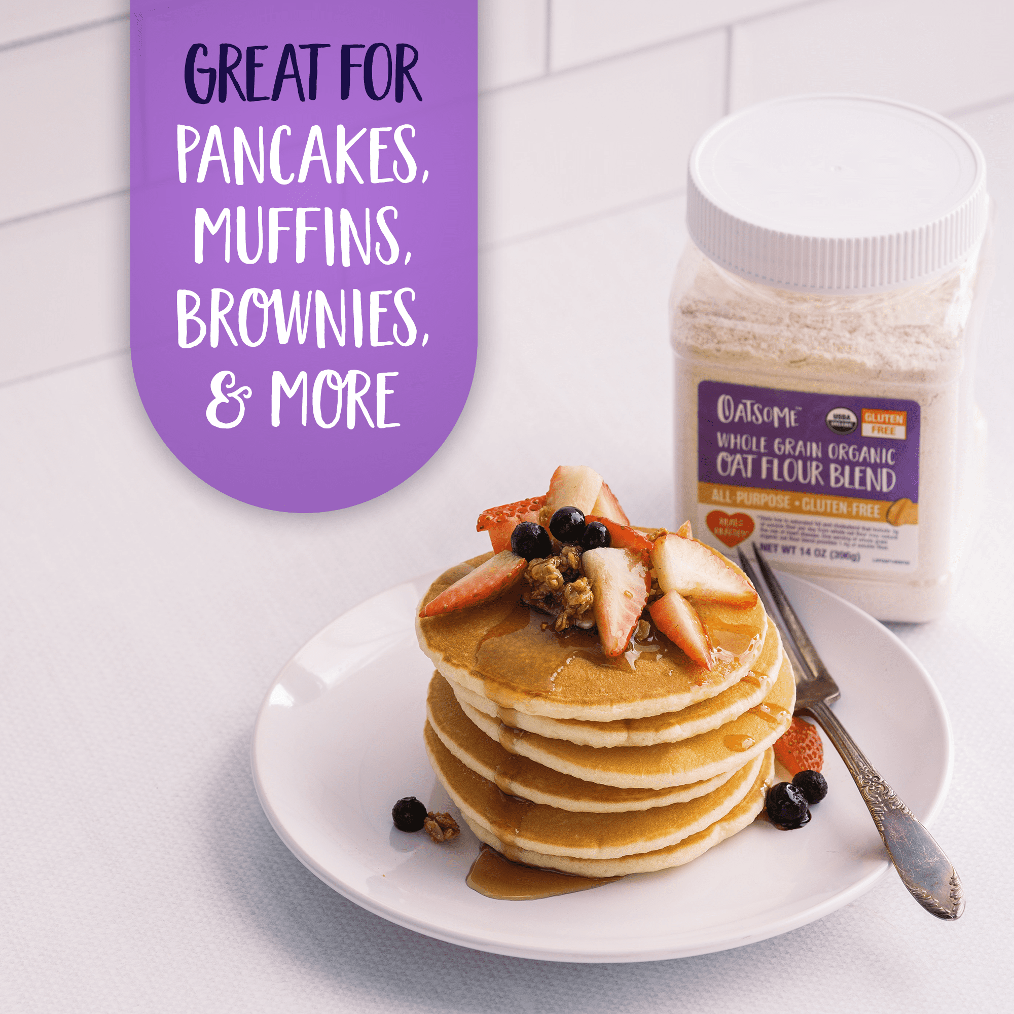 Oatsome Organic Oat Flour Blend, Gluten-Free, 14oz