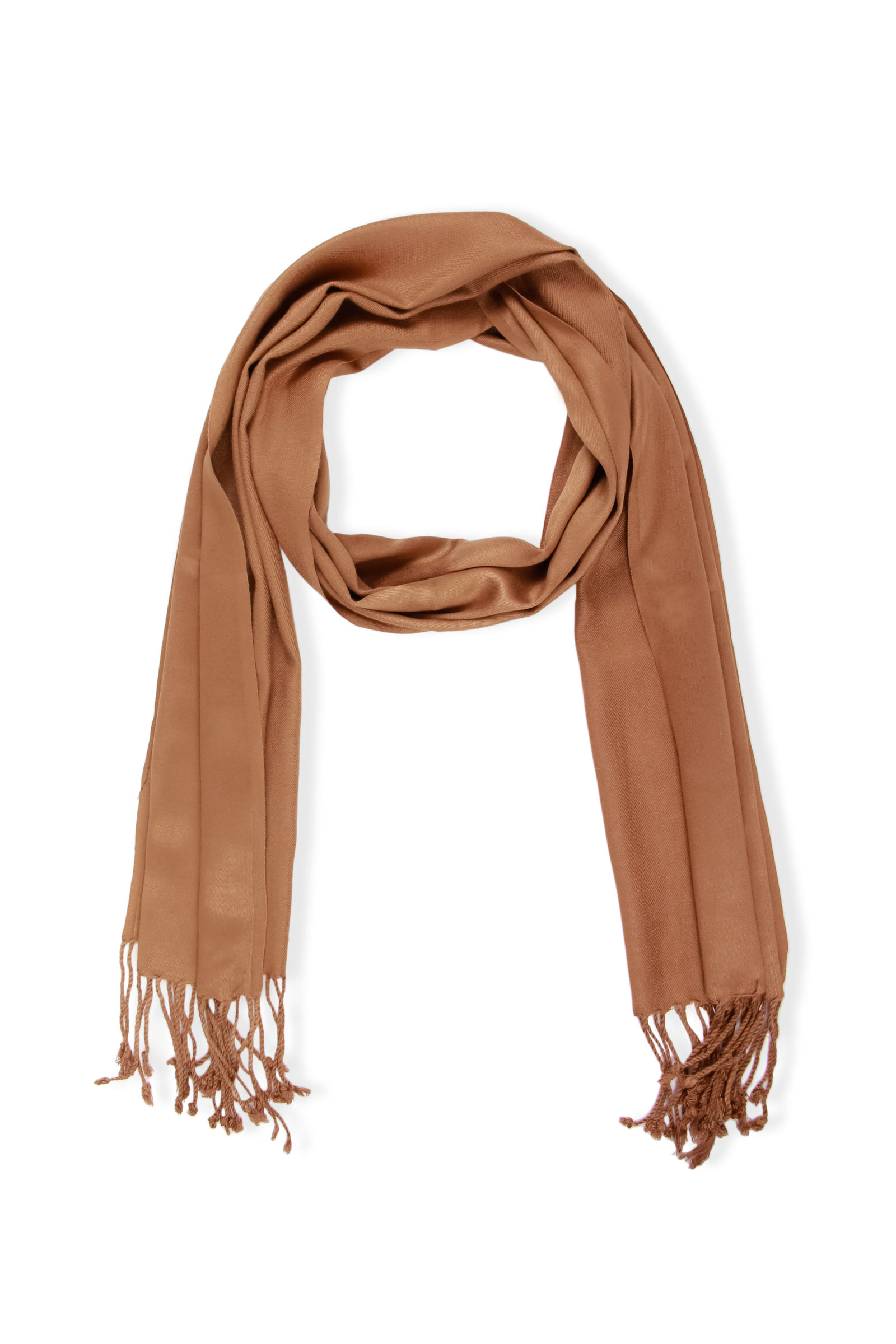 Veroma Solid Satin Scarf with Fringe