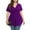 Purple, variant on Ladies Summer Tops Fashion Womens Plus Size Cutout Asymmetric Cold Shoulder T-shirt V-Neck Tops Spring Shirts for Women 2024