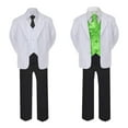 thumbnail image 2 of 5-7pc Formal Black White Suit Set Lime Bow Long Tie Vest Boy Baby Sm-20 Teen, 2 of 3