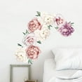 thumbnail image 4 of Calcomanías de pared de peonías, pegatinas de pared de flores, pósteres florales de peonías y rosas, pegatinas de pared de flores delicadas, decoración de pared de vinilo para dormitorio, sala de, 4 of 8