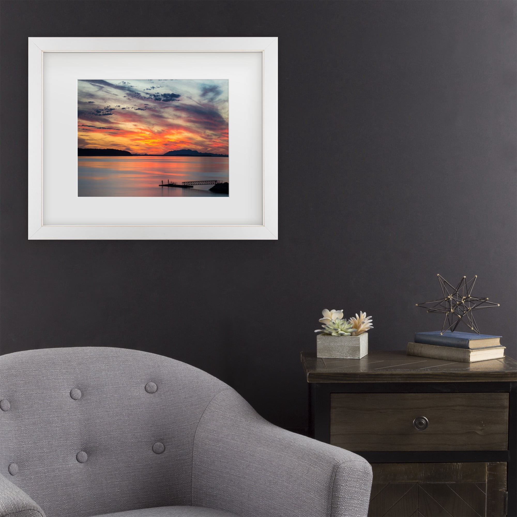 Trademark Fine Art 'Sunset Pier' Canvas Art by Pierre Leclerc