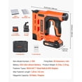 thumbnail image 7 of Cordless Brad Nailer Staple Gun 2 in 1 18 Gauge 1.25 Inch with 500 Staples 500 Nails Battery Charger Non Slip Rubber Grip for Woodworking DIY, 7 of 7