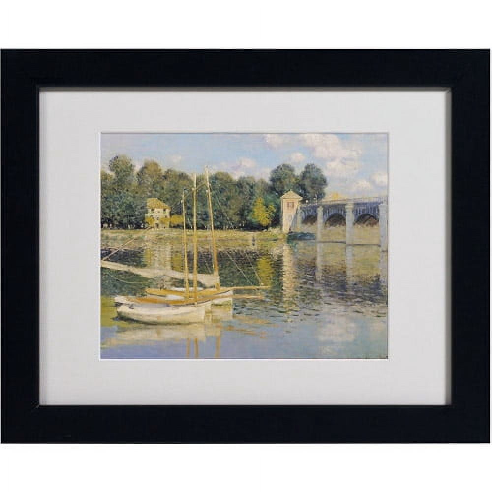 Trademark Fine Art "The Bridge at Argenteuil" Matted Framed Canvas Art by Claude Monet