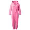 thumbnail image 4 of Leey-World Baby Girl Clothing Fleece Girls Jumpsuit with Eye Mask Cat Ears Cute Onesie Zip Up Hooded Romper Warm Sherpa Lined Soft Romper Outfits(Hot Pink,10-11 Years), 4 of 4