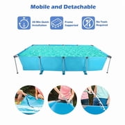 GASKY 15FT Swimming Pool Metal Frame Rectangular Frame Outdoor Backyard Above Ground Family Teenagers Splash