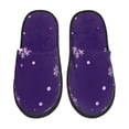 thumbnail image 1 of Fotbe Crystal Purple Snowflake Pantuflas Peludas para Mujer con Estampado, Zapatillas de Peluche, Zapatos de Invierno para Casa, Uso Interior y Exterior-Large, 1 of 8