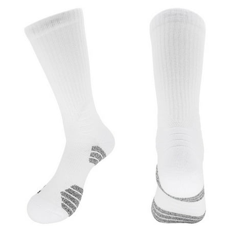 

UDIYO 1 Pair Sports Socks High Elasticity Vibration Damping Foot Protector Cotton High-top Basketball Socks Sports Use