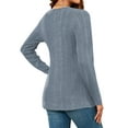thumbnail image 5 of TEMOFON Womens Long Sleeve Tops Fall Dressy Casual Crew Neck Henley Shirts Lightweight Soft Sweaters Loose Pullover Tops M, 5 of 9