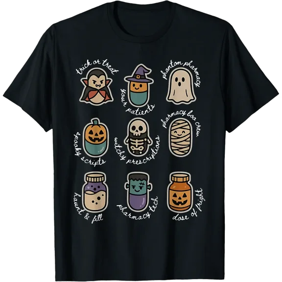 Pharmacy Technician Cpht Halloween T Shirt Size S-5XL
